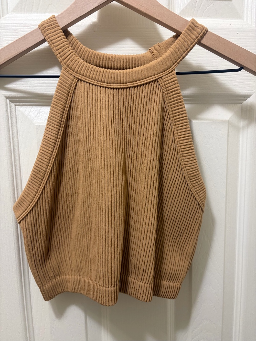 Aerie Camel Ribbed High Neck Tank Size M
